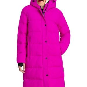 BCBG Max Azria synthetic hooded puffer coat in Bright Magenta-Brand new, Tags on